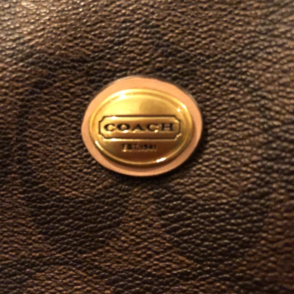 Authentic Coach Brown/Tan Payton Cora Satchel - Picture 2 of 6